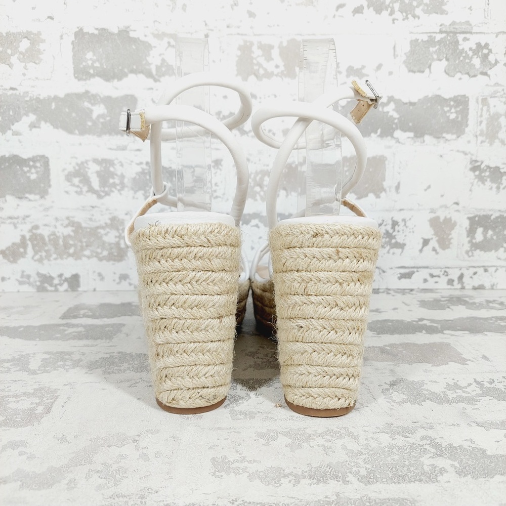 NEW BP White Cohan Espadrille Wedge Strappy Sandals W633 - Picture 5 of 11